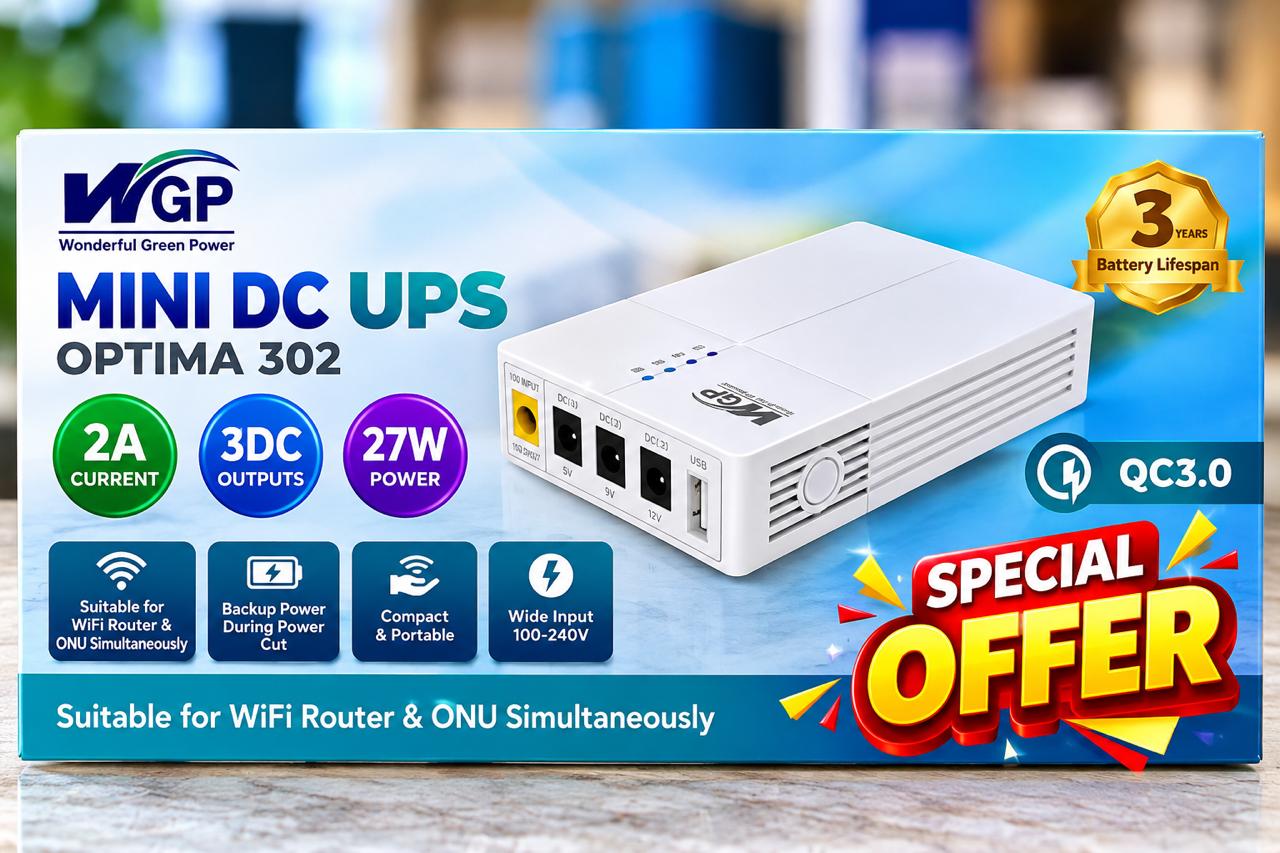 WGP Mini UPS OPTIMA 301 Mini DC UPS 9V 1A, 12V 2A, 12V 2A ORGINAL